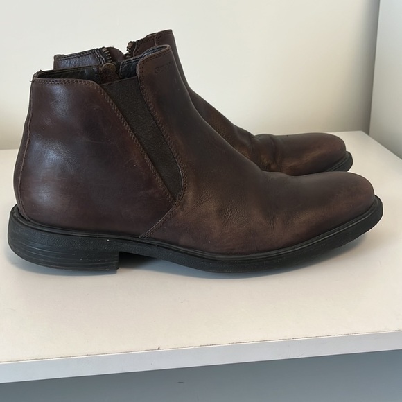 Geox men’s  leather brown Ankle  Boots With Zip Size 42 - Picture 2 of 11